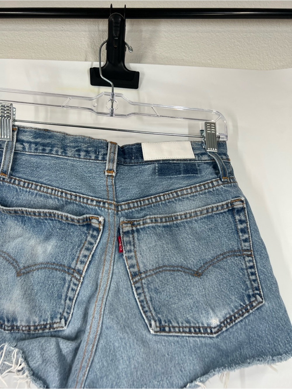 Re/Done High-Rise Button Fly Denim Cutoff Shorts - Picture 6 of 9